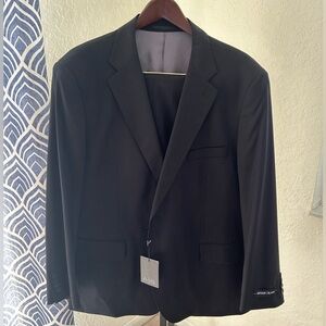 NWT AB Arthur Black Men’s Two Piece Suit Black Pinstripe 46S